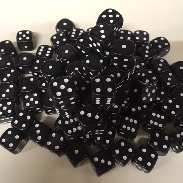 20 Black D6 (12mm) Dice