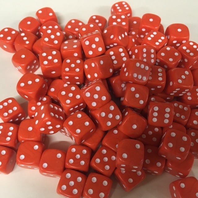 20 Orange D6 (12mm) Dice