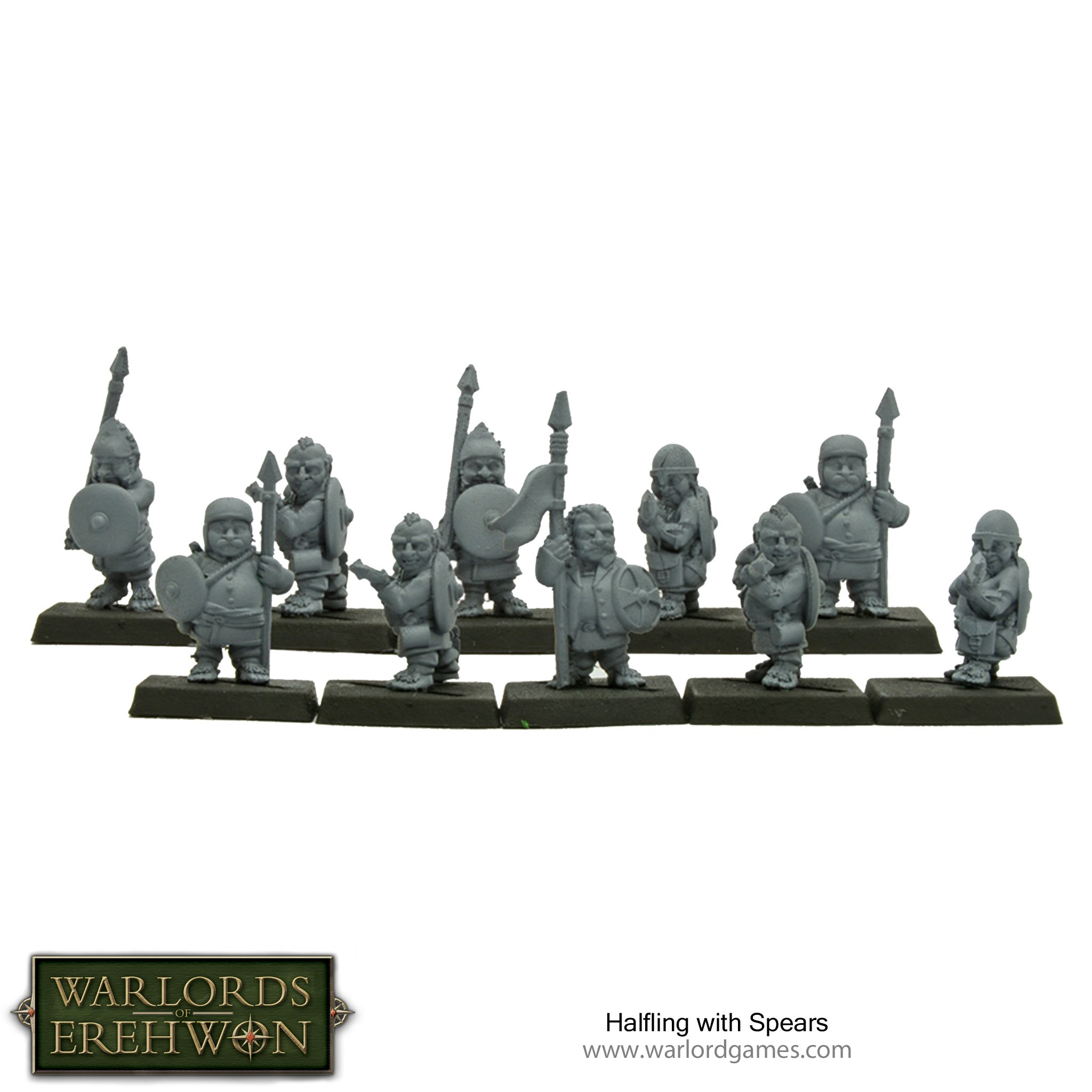 Warlords of Erehwon Halflings with Spears