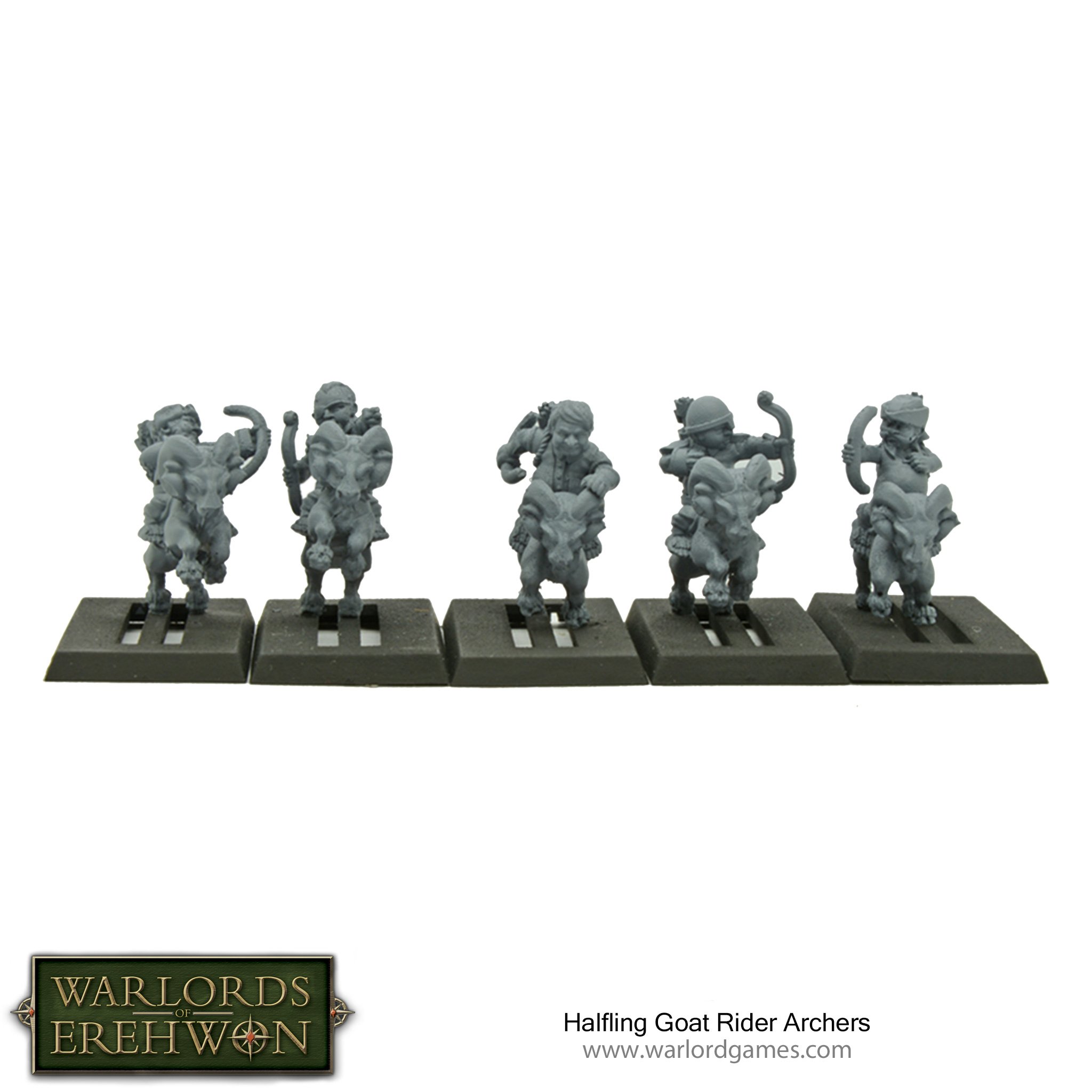 Warlords of Erehwon Halfling Goat Riders with Bows