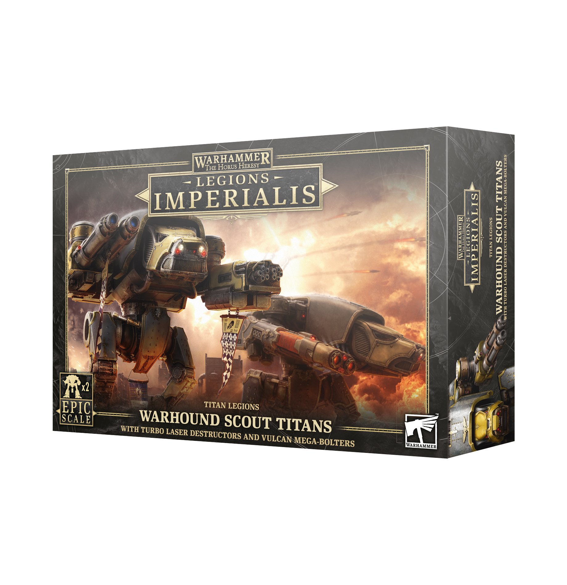 Legions Imperialis: Warhound Scout Titans with Turbo-laser Destructors and Vulcan Mega-bolters