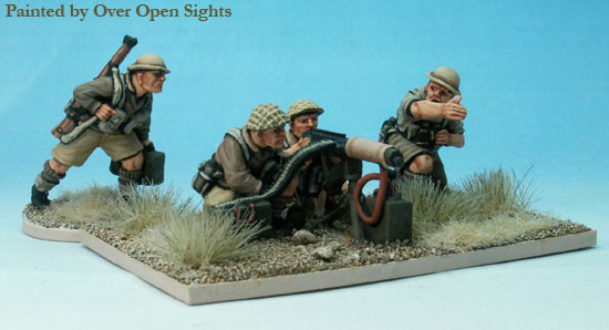 British Vickers machine gun and four crew