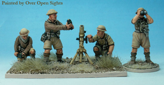 British 3 inch mortar and four crew