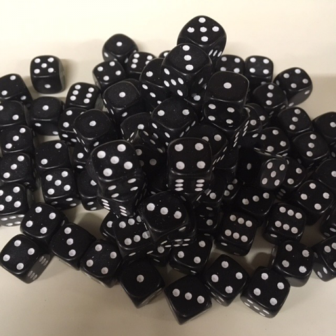 20 Black D6 (12mm) Dice