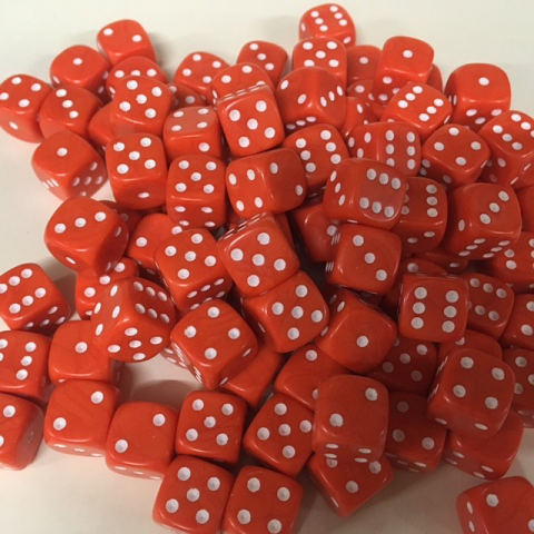 20 Orange D6 (12mm) Dice