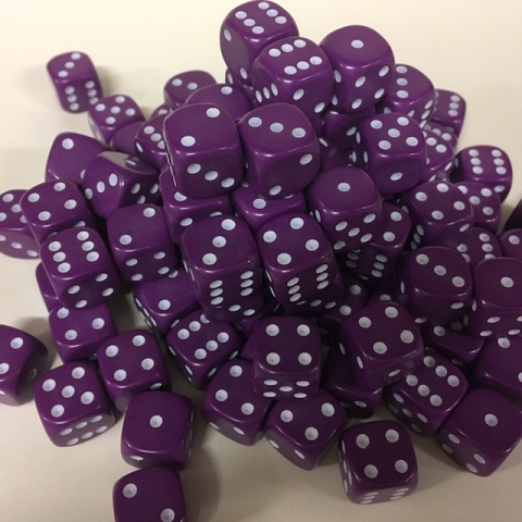 20 Purple D6 (12mm) Dice