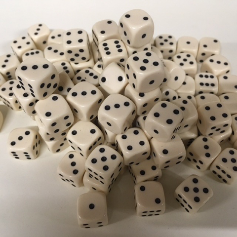 20 Ivory D6 (12mm) Dice