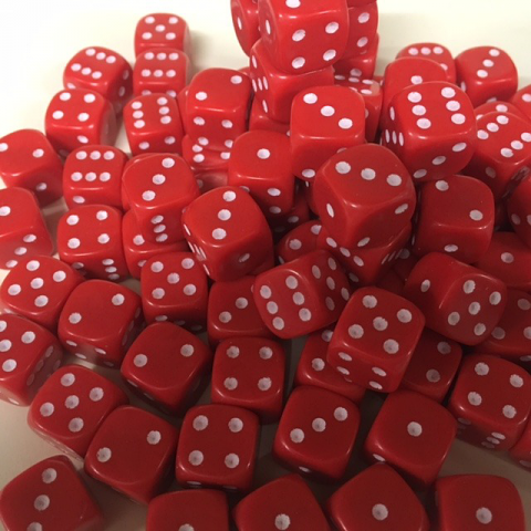 20 Red D6 (12mm) Dice