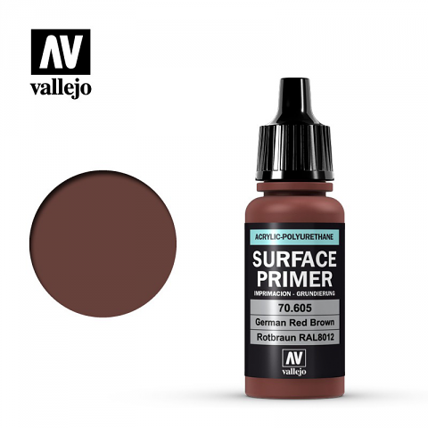 Vallejo Acrylic Primer German Red Brown (RAL 8012) 17ml